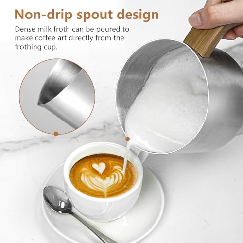 AMZCHEF 8-IN-1 Milk Frother, Steamer, 550 Watts, 21 oz, Stainless Steel, Black - Brand New