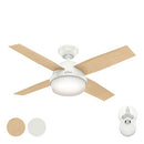 HUNTER FAN 44 CONTEMPORARY CEILING FAN LED LIGHT REMOTE CC5C92C46 - Fresh White - Like New