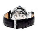 Heritor Automatic Ganzi Semi-Skeleton Mens Leather - Black Dial Silver Case - Like New