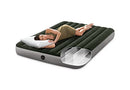 INTEX QUEEN DURA-BEAM PRESTIGE AIRBED WITH BATTERY PUMP 10" THICK - GRAY/GREEN - Like New