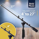 HOLA! MUSIC MICROPHONE STAND TRIPOD BOOM ARM FLOOR ADJUSTABLE - BLACK - Like New