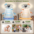 Ceiling Fans with Lights and Remote, 20'' Smart Low Profile Ceiling Fans - BLACK - Like New