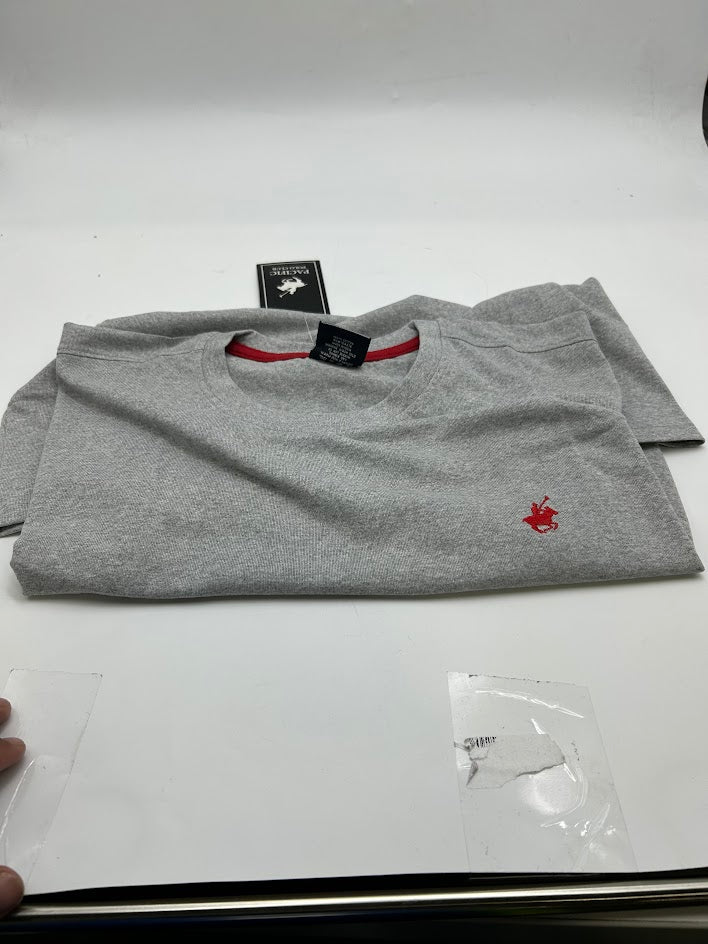 PACIFIC POLO CLUB PAFIFIC POLO CLUB MEN'S SHORT SLEEVES - L - LIGHT HEATHER GREY - Brand New