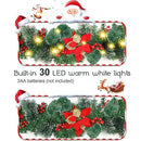 Christmas Garland with Lights, Outdoor Christmas Garland, 9ft, B0C6Q949DW, Red - Brand New