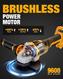 MAXCULAR ANGLE GRINDER CORDLESS 20V BATTERY, 9600 RPM BRUSHLESS MOTOR - YELLOW - Like New