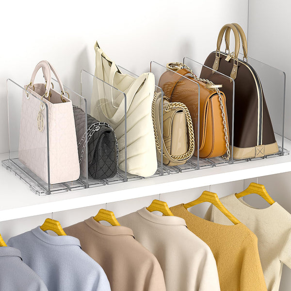 GOMAIHE BAG & PURSE ORGANIZER FOR CLOSET - TRANSPARENT - Like New