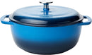 Amazon Basics Enameled Cast Iron Covered Round Dutch Oven, 4.3-Quart - Blue Like New