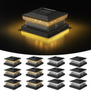FLYINGOD SOLAR POST CAP LIGHT 4X4/5X5 12 PACK, DUAL COLOR, 800MAH, 12H - BLACK - Like New