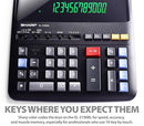 SHARP 12-DIGIT PRINT CALCULATOR DESKTOP SIZE BRIGHT DISPLAY EL-2196BL - BLACK - Like New
