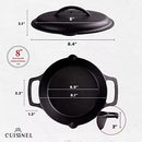 Cuisinel Cast Iron Skillet with Cast Iron Lid, 8" Dual Handle Frying Pan - Black - Like New