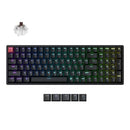 KEYCHRON K4 96% QMK WIRED WIRELESS SUPER BROWN SWITCH RGB BACKLIGHT BLACK - Like New