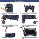 REDCAMP Collapsible Beach Wagon Big Wheels Sand Heavy Duty 145L Large B092HJNZCS - Like New