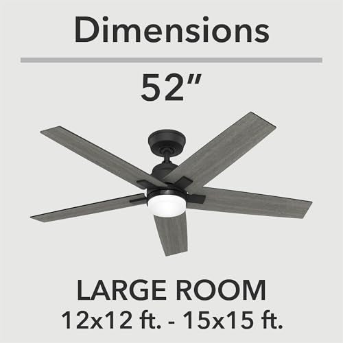 HUNTER FAN COMPANY HUNTER RAPIDAN LED 52"" CEILING FAN 5 BLADE - MATTE BLACK - Like New
