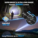 Flashlights High Lumens 100000 Rechargeable,Super Bright 50W LED - BLACK - Brand New