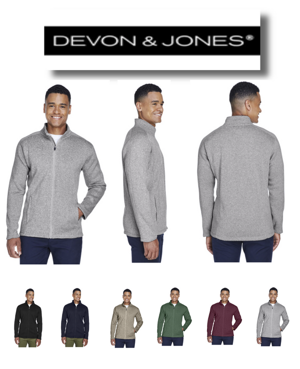 DG793 Devon & Jones Men's Bristol Full-Zip Sweater Fleece Jacket New