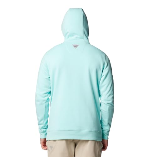 COLUMBIA MEN'S COLUMBIA PFG CASTBACK HOODIE SIZE: MEN M GULF STREAM/BLACK - Brand New