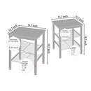 CORAL FLOWER SET OF 2 SIDE TABLES, END TABLES, FOR LIVING ROOM - RUSTIC BROWN - Like New