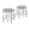 CORAL FLOWER SET OF 2 SIDE TABLES, END TABLES, FOR LIVING ROOM - RUSTIC BROWN - Like New