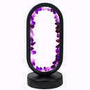 RUNYANGSHI Crystal Lamp Amethyst Raw Stone Ellipse Night Lamp - Black - Like New
