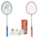 HIPKOO SPORTS STAR ALUMINUM BADMINTON SET (2 WIDE & 3 SHUTTLECOCKS) - RED/BLUE - Like New
