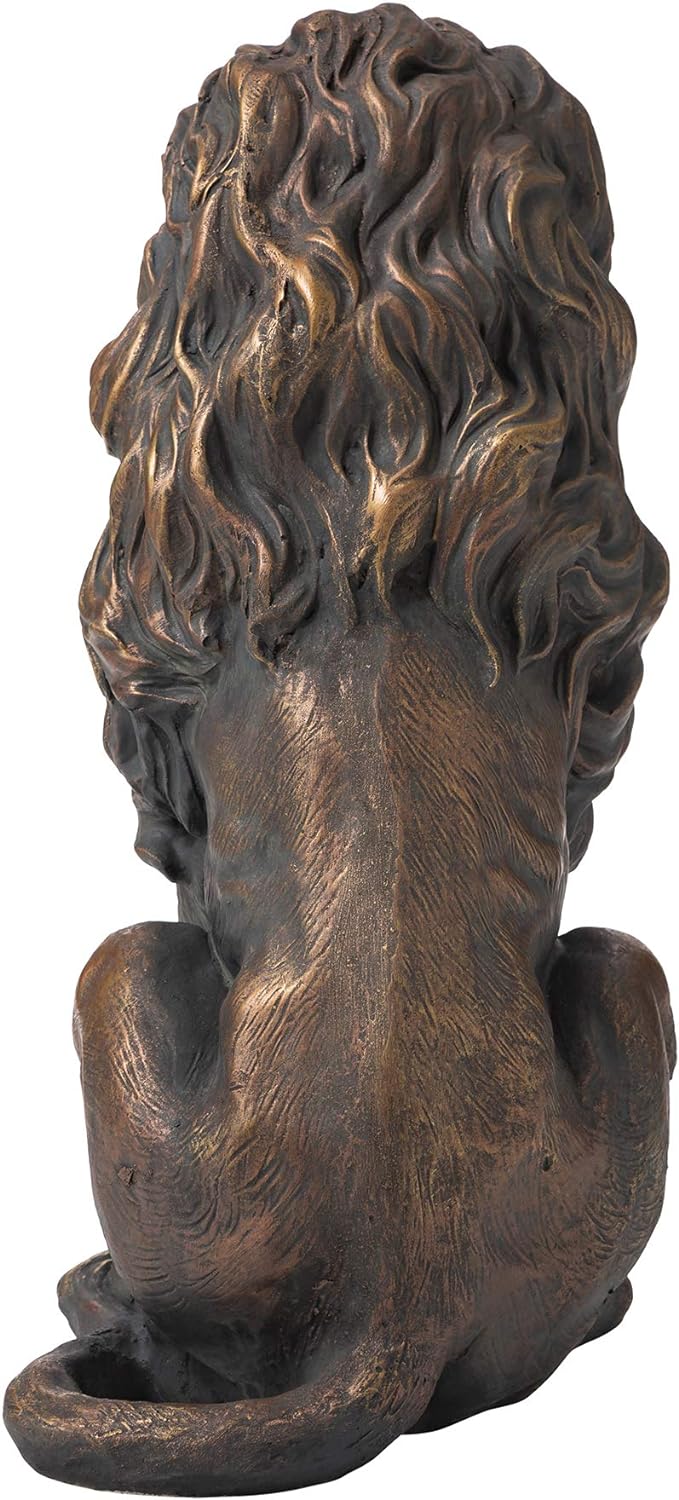 Glitzhome 20.75"H MGO Guardian Sitting Lion Statue - Brown - Like New