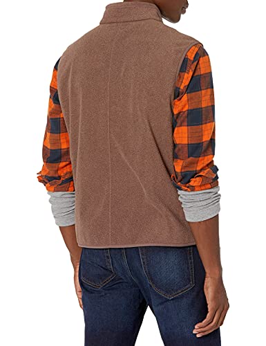 AMAZON ESSENTIALS MEN'S FULL-ZIP POLAR FLEECE VEST BROWN HEATHER M - Brand New