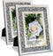 ALLARTONLY Crush Diamond Mirror Crystal Photo Frame, 4x6" 2 Pack - SILVER Like New