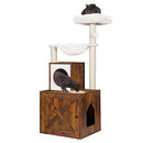 Heybly Cat Tree Wood Litter Box Enclosure All-in-one Furniture HCT101SR - Brown - Like New