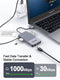 QGeeM USB 3.0 Docking Station, Triple Display USB Hub Dual Monitor D3908 Grey New