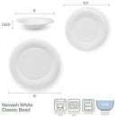 Everyday White by Fitz and Floyd Nevaeh White Bone China Classic Beaded 24 Piece - Like New