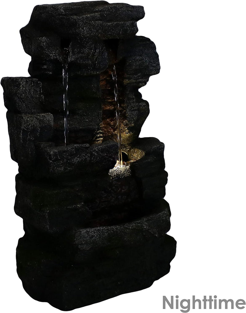 Sunnydaze Towering Cave 14-Inch Indoor Tabletop Water Fountain DW-208 - Gray - Like New