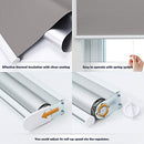 Acholo Roller Shades Blackout Cordless Window Blinds 34 x 72 Inch - Gray - Brand New