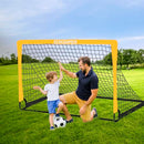 ECHOSAMEN KIDS SOCCER GOALS FOR BACKYARD, 2 OF 6 X 4 FT SOCCER GOAL - YELLOW - Like New