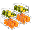 Sorbus Plastic Storage Bins Stackable Clear Pantry Organizer Box Bin (4 Pack) - Brand New