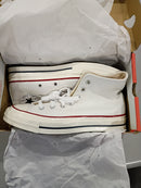 CONVERSE UNISEX ADULT ALL STAR HIGH TOP SNEAKER - SIZE: 6 - WHITE/GARNET/EGRET - Like New