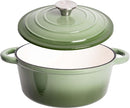 Lexi Home Cast Iron Enameled Dutch Oven Pot Lid 2.8 qt Sauce Pa LB6675 - Green - Like New
