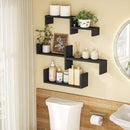 SRIWATANA FLOATING SHELVES FOR WALL - SET OF 5 - BLACK Like New