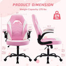 Heavy Duty Gaming Chair Ergonomic Gamer for Home Office Lumbar Support - Pink - Brand New