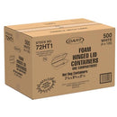 DART 72HT1 Hot Dog Foam Hinged Container 7.13 X 3.75 in (Case of 500) White - Brand New
