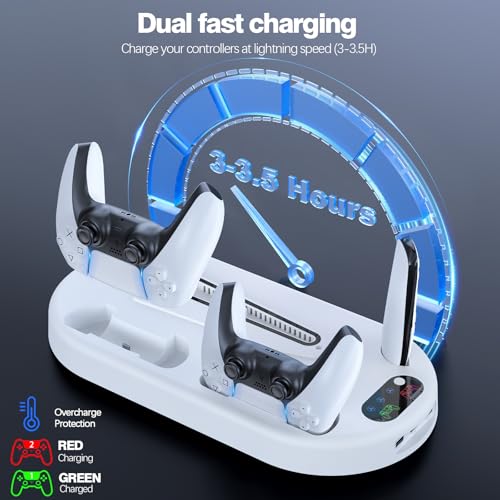 AMZDM COOLING STATION PS5 SLIM STAND PS5 PRO COOLING FAN - OFF WHITE - Like New