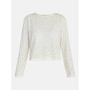 NO BOUNDARIES CROCHET COVERUP TOP LONG SLEEVES SIZE MEDIUM - FRESH IVORY - Brand New