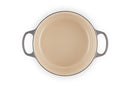 LE CREUSET ENAMELED CAST IRON SIGNATURE ROUND DUTCH OVEN, 7.25 QT - OYSTER - Like New