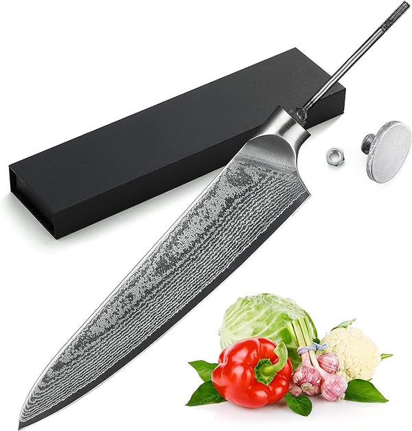 KATSURA Woodworking Kit Gyuto Chef Knife Blank Hidden Tang CKD10B - SILVER - Like New
