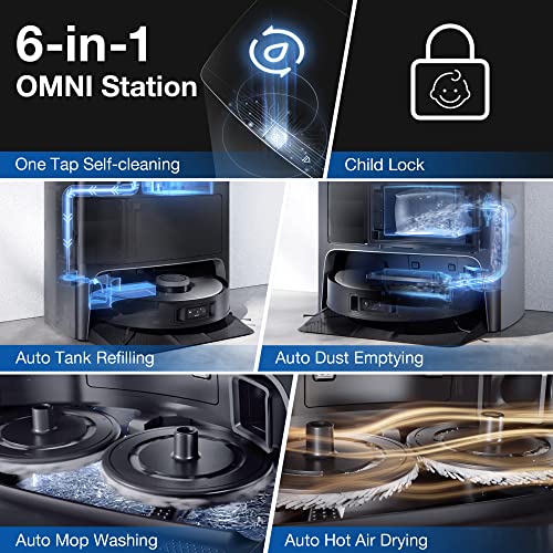 ECOVACS DEEBOT X1 OMNI ROBOT VACUUM MOP COMBO WITH SELF-EMPTYING - BLACK - Brand New