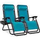 Set of 2 Adjustable Steel Mesh Zero Gravity Lounge Chair Recliners - Blue - Brand New