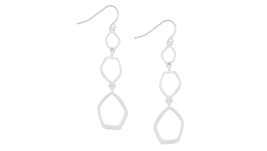 THE SAK HOLIDAY SHINE SILVER METAL TRIPLE DROP EARRINGS - SILVER - Brand New