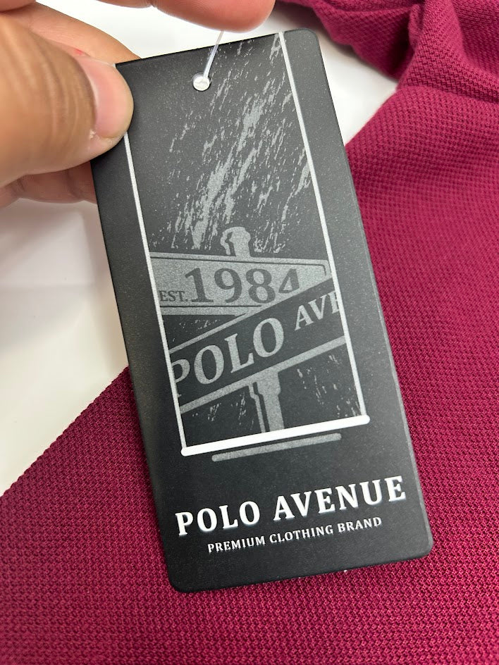 POLO AVENUE CLASSIC POLO GOLF SHIRT - SIZE: MEN 3XL - BURGUNDY - Brand New