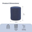 Elephant In A Box Round Pouf Ottoman Lightweight Circular Footrest - Navy - Brand New