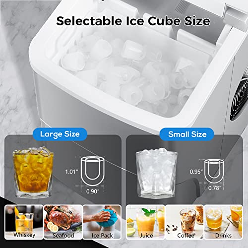 AGLUCKY Ice Makers Countertop with Self-Cleaning, 26lbs/24hrs, 9 Cubes Ready - Brand New