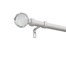Exclusive Home Curtains Crystal Ball Curtain Rod and Finial Set Matte White - Like New